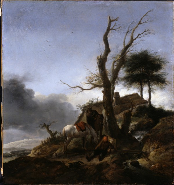 Halt of Travellers by Philips Wouwermans